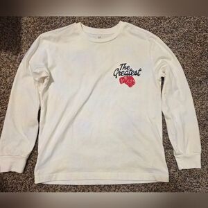 Boys GAP Muhammad Ali Long Sleeve Shirt with Distressed Graphic Print